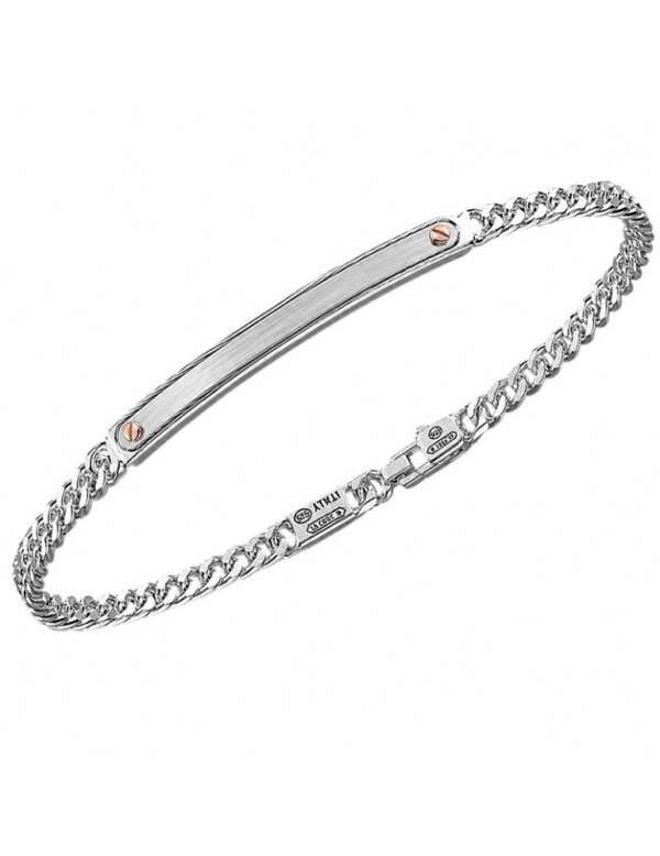 Bracciale Zancan Alpha Diamond in Argento 925% con Viti in Oro Rosa 18 Kt ESB457R