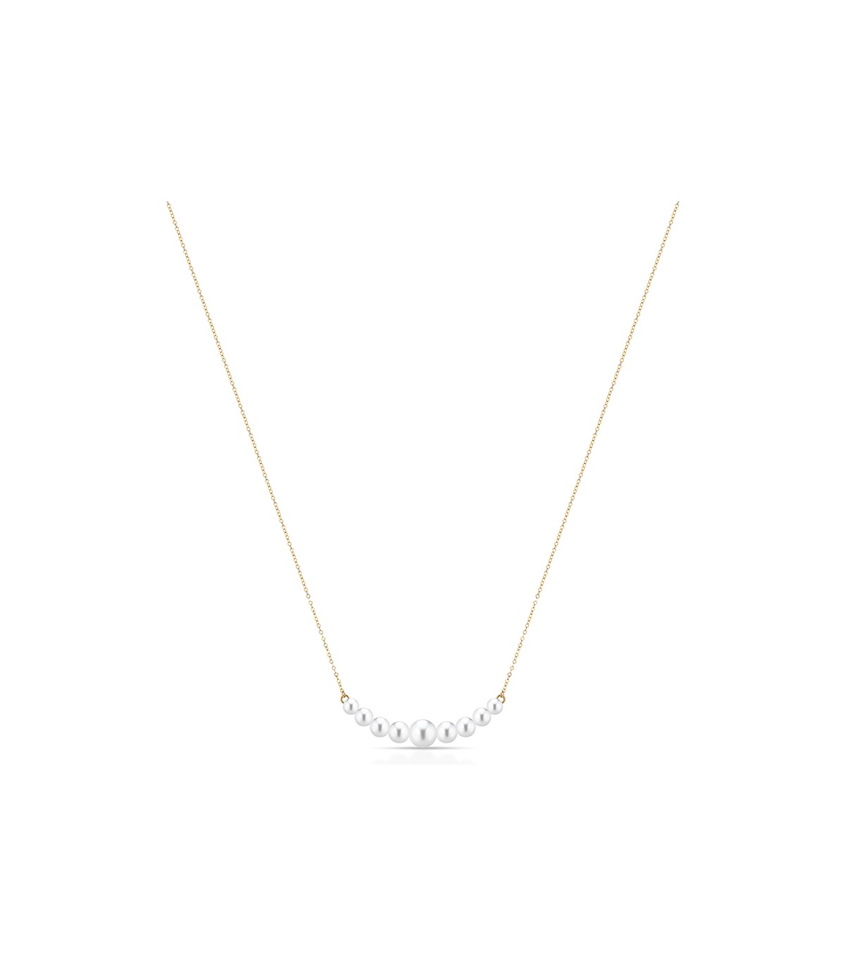 Collana Lelune - Classic in Oro Giallo 18 Carati con Perle Freshwater 3,5-6,5 mm Bianche