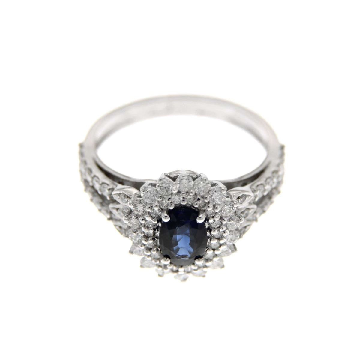 Anello con zaffiro blu