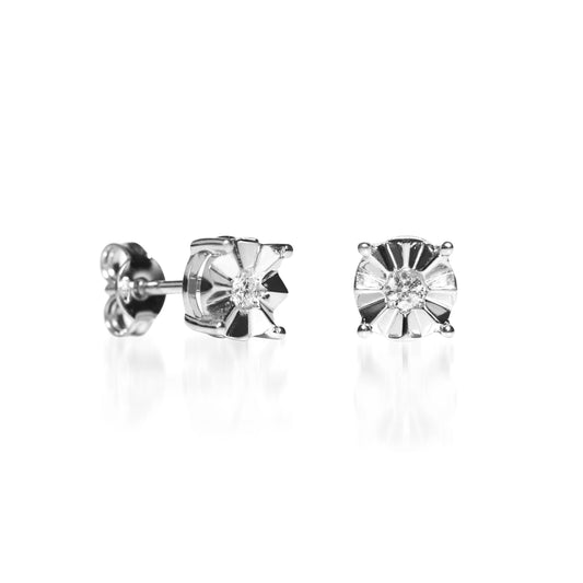 Orecchini Promesse Donna in Oro bianco Diamante 0.10 Ct