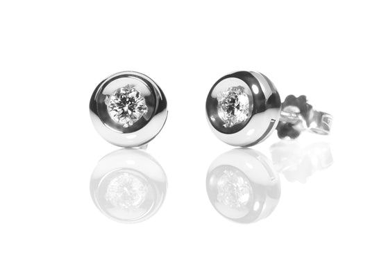 Orecchini Promesse Donna in Oro giallo Diamante 0.16 Ct