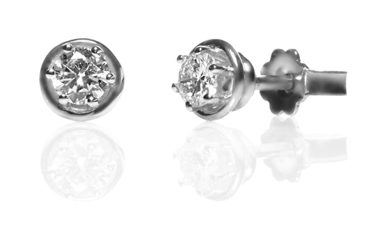 Orecchini Promesse Donna in Oro bianco Diamante 0.24 Ct