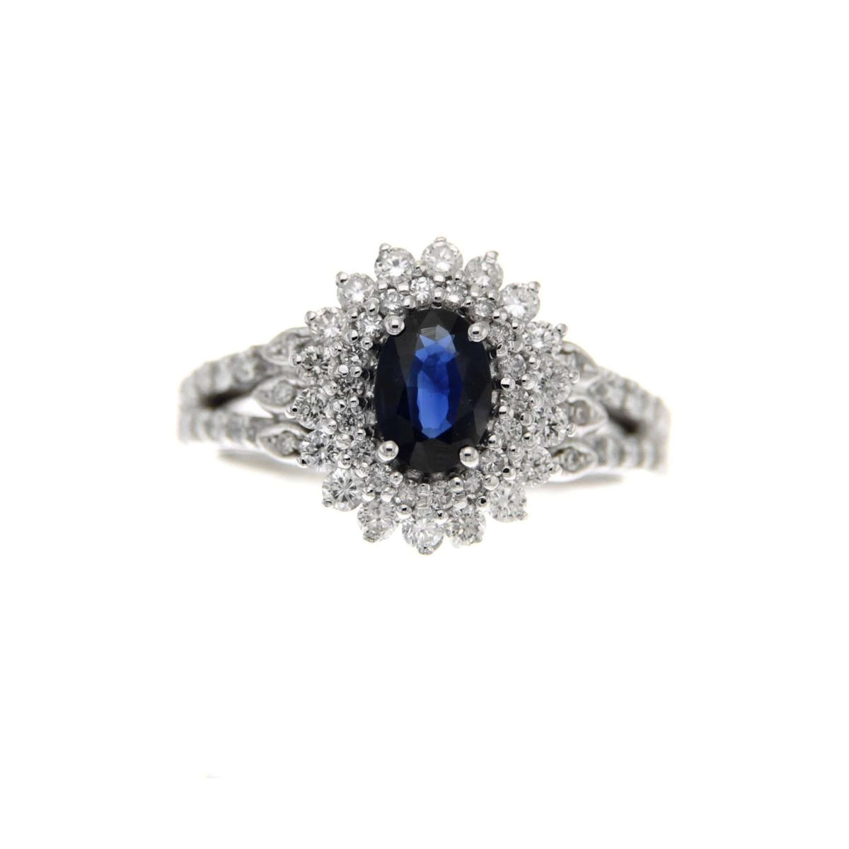 Anello con zaffiro blu