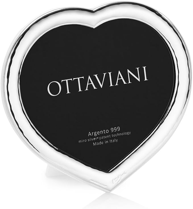 Cornice fotografica in forma di cuore d'argento Ottaviani