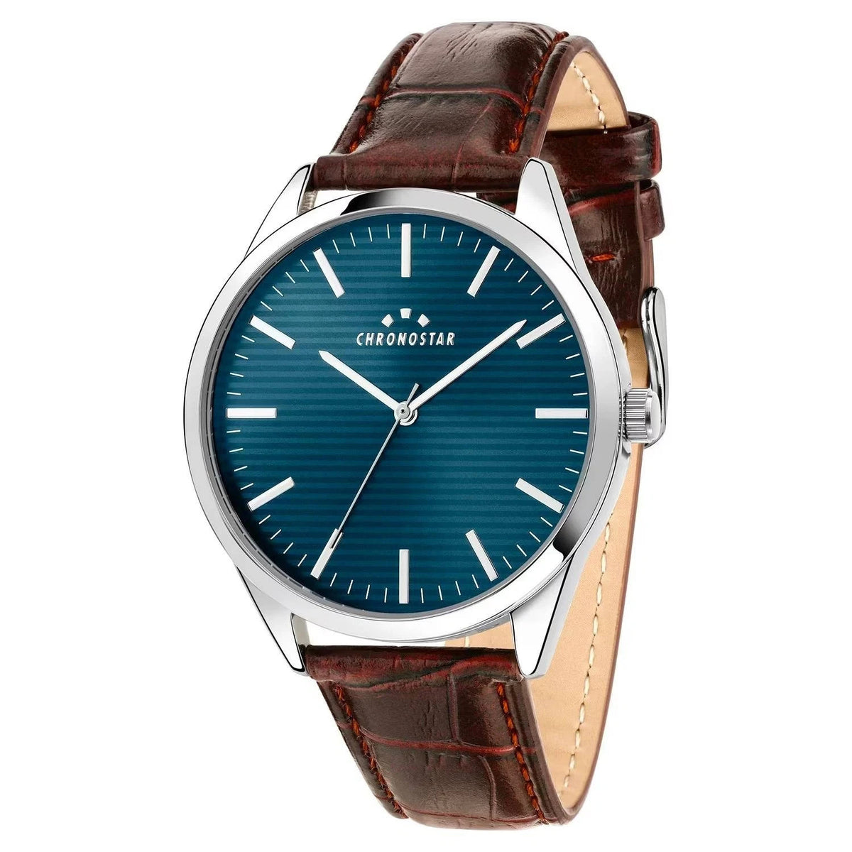 Orologio Chronostar Classique R3751298011 Watch pelle Marrone Uomo 41 mm Blu