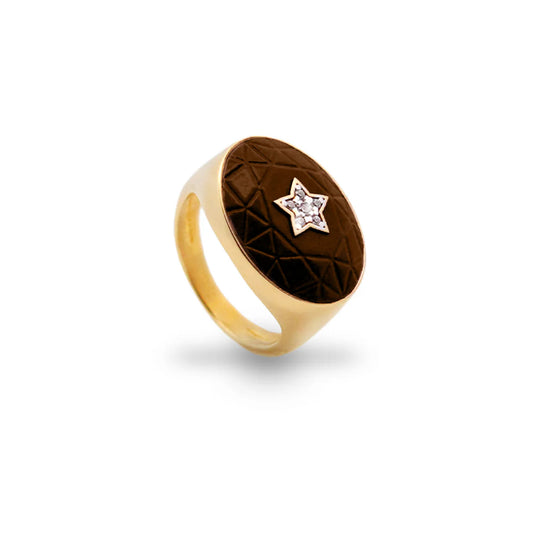 Anello oval choco e stella