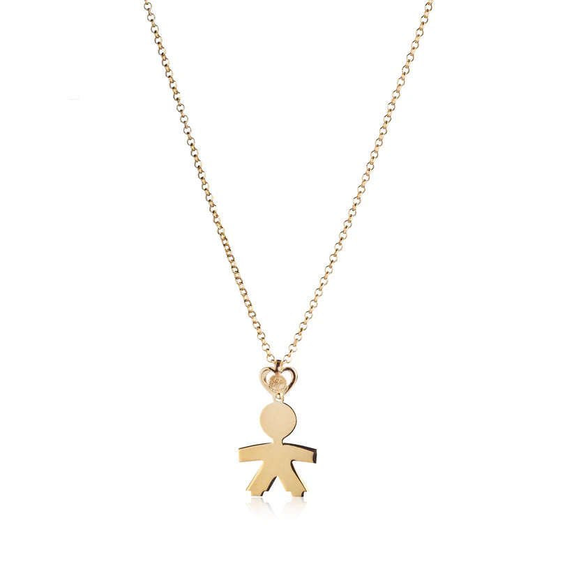 Collana argento  bimbo una lastra 2,5 cm
