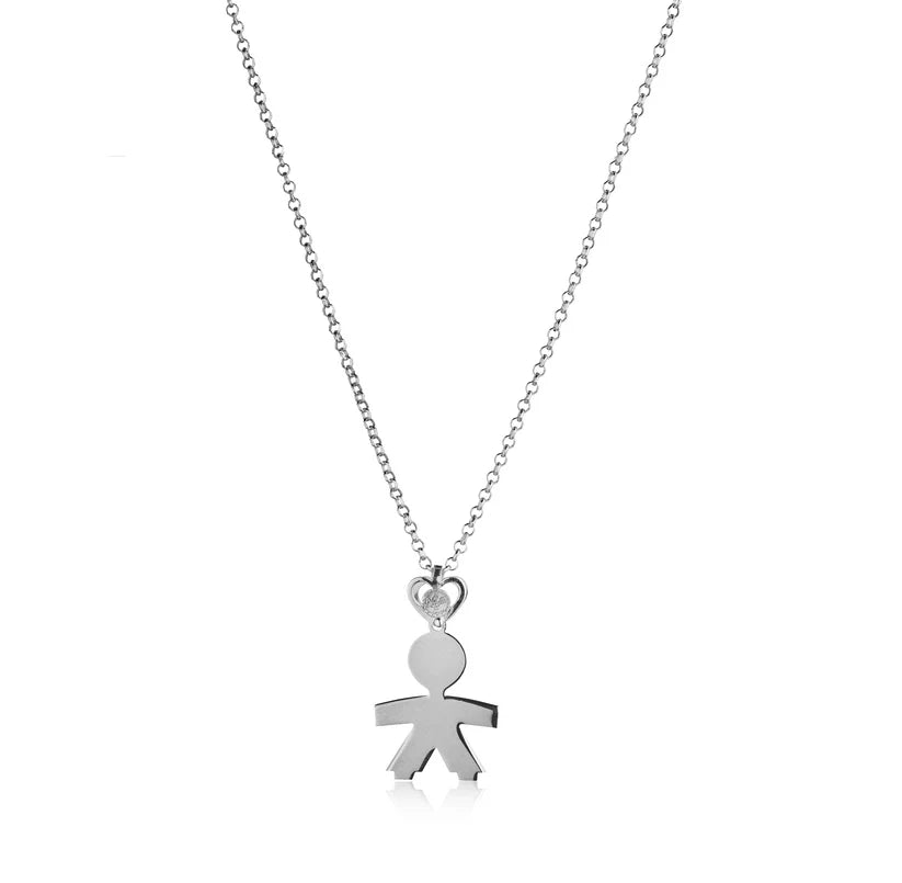 Collana argento  bimbo una lastra 2,5 cm