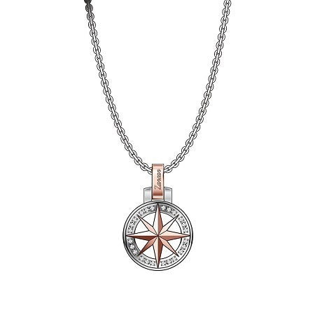 ZANCAN Collana in Acciaio e Zirconi EHC154