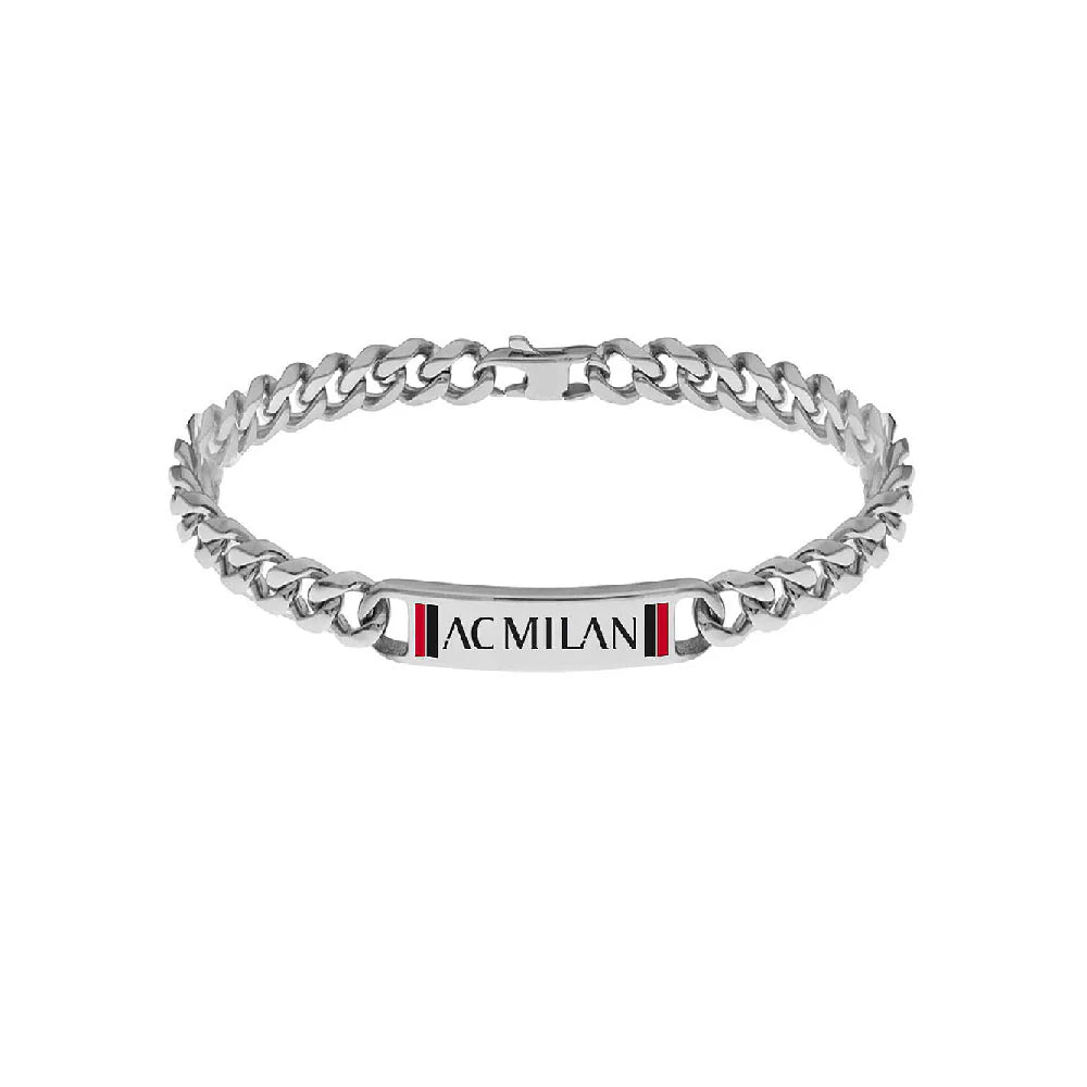 AC Milan BRACCIALE MILAN IN ACCIAIO 316L CON SMALTO