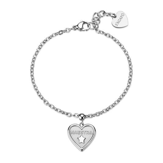 Bracciale Pendente a Cuore Con Scritta Maestra DUH DUH SUH11
