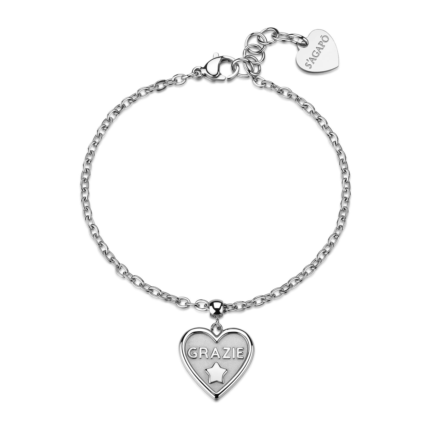 Bracciale Con Pendente a Cuore Scritta Grazie DUH DUH SUH12