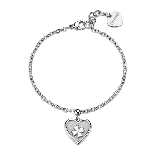Bracciale con Pendente a Cuore e Quadrifoglio DUH DUH SUH17