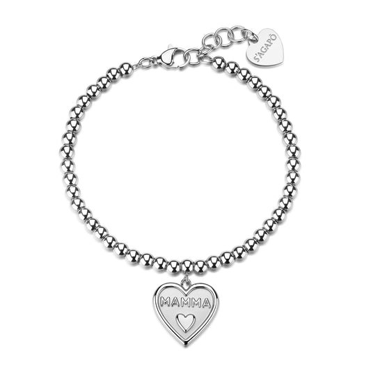 Bracciale con Pendente a Cuore e Scritta Mamma DUH DUH SUH25