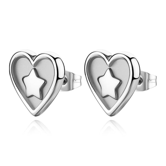 Orecchini forma cuore con interno stella  DUH DUH SUH29