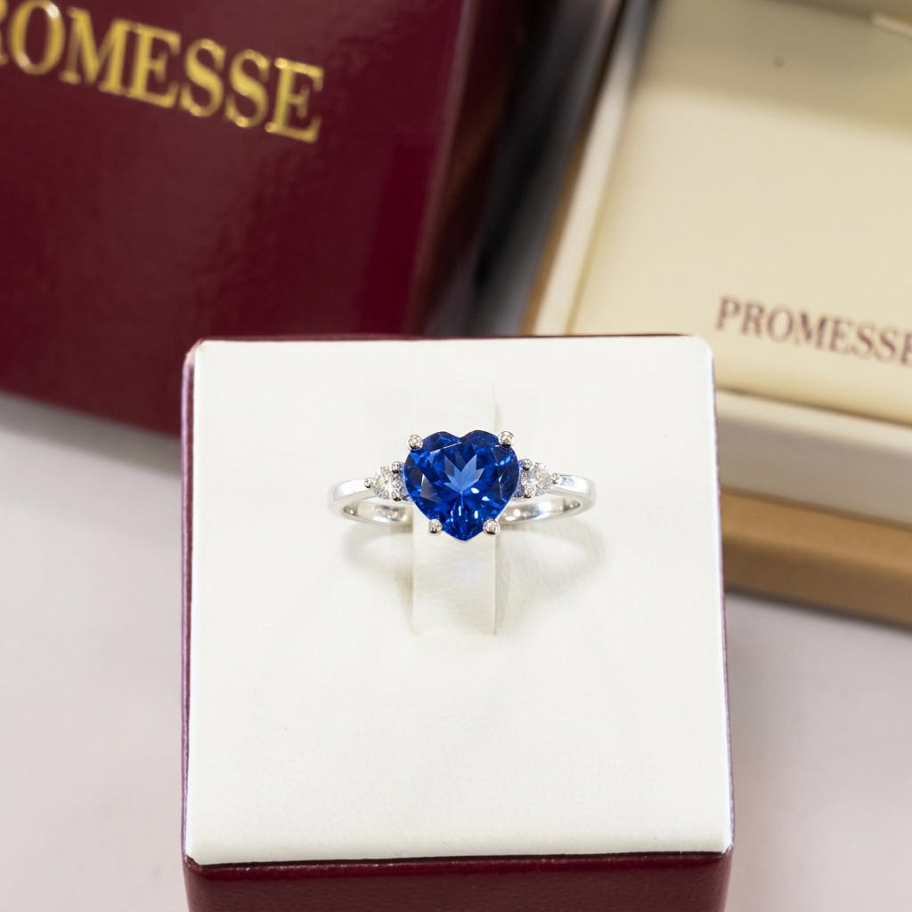 Anello Promesse Tanzanite Diamanti