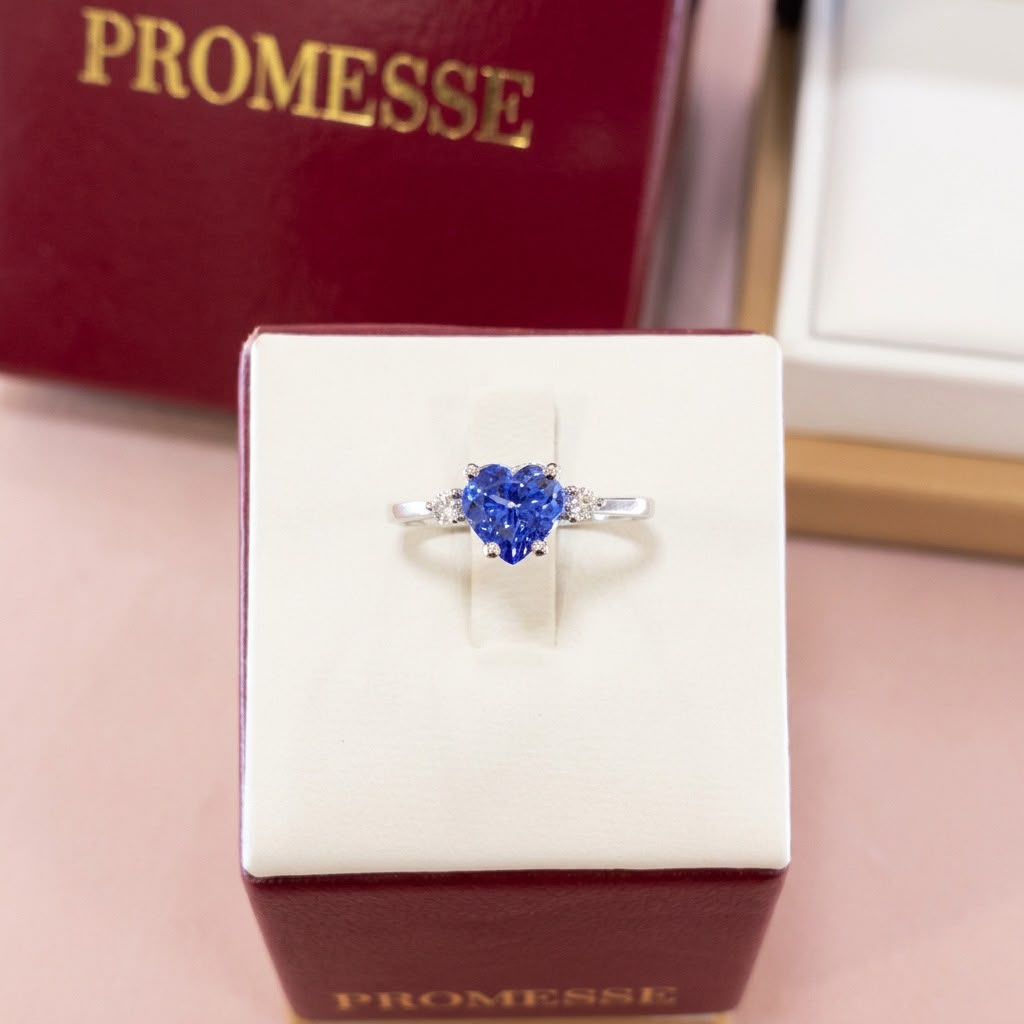 Anello Promesse Tanzanite Diamanti