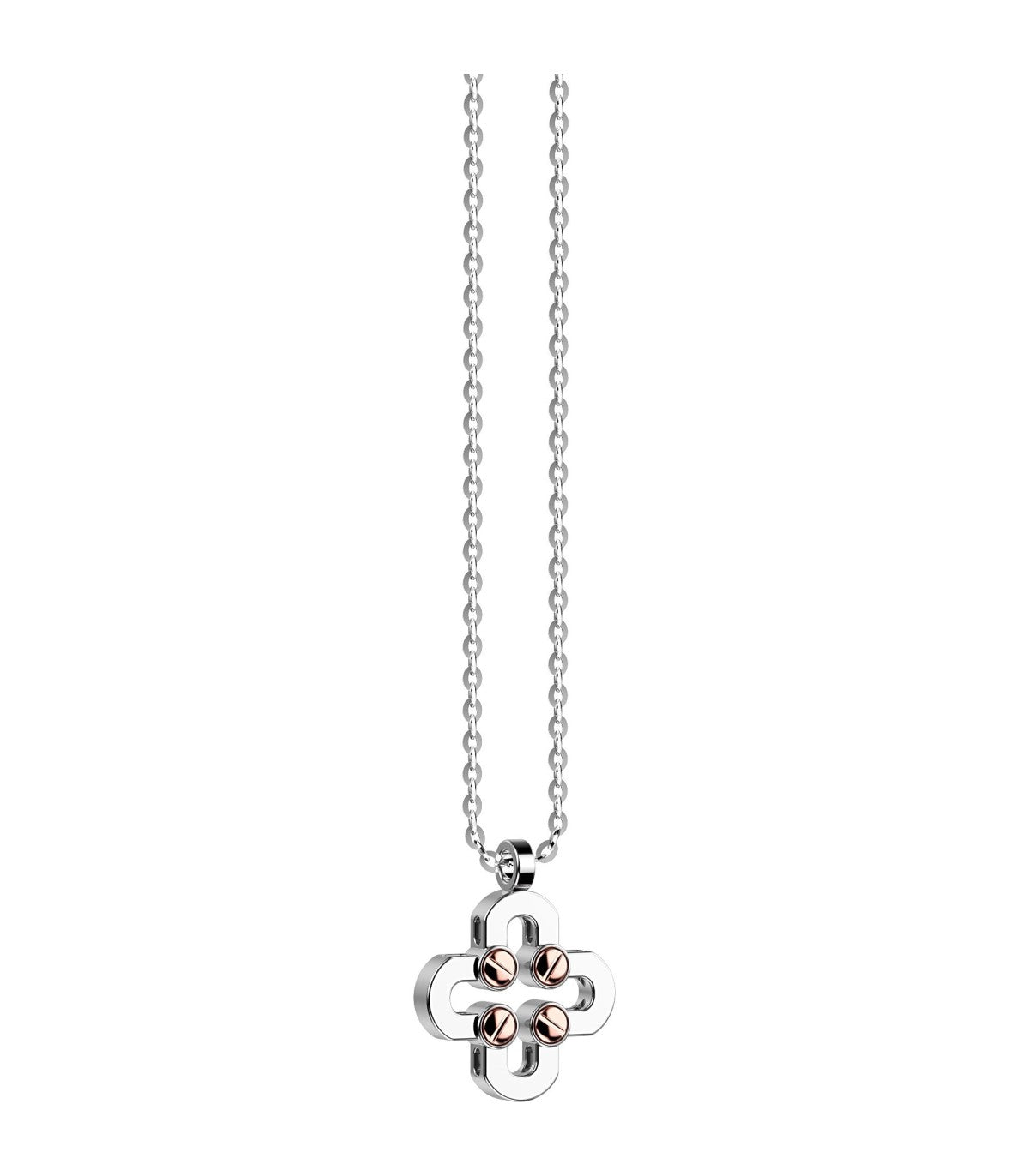 Collana Uomo Insigna 925 in Argento con Oro Rosa EXC441R