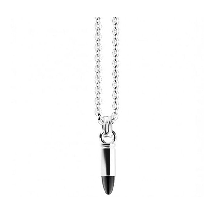 Zancan ESC142 – Collana Uomo Argento 925 Pendente Proiettile Smalto Nero
