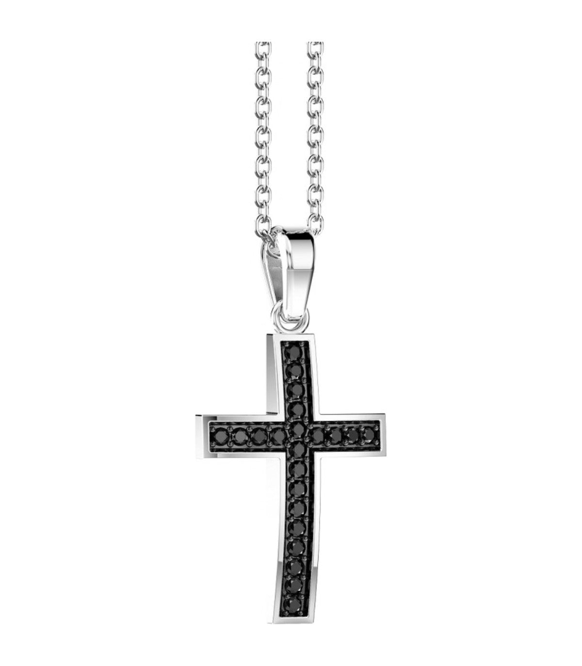 Collana Zancan Uomo Croce in Acciaio con Spinelli