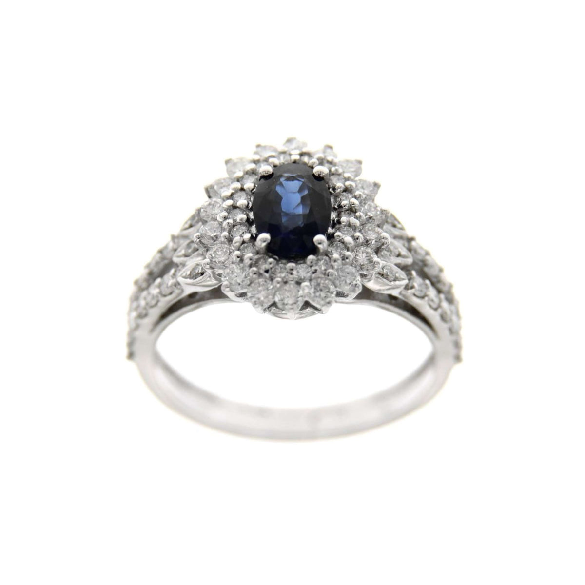 Anello con zaffiro blu
