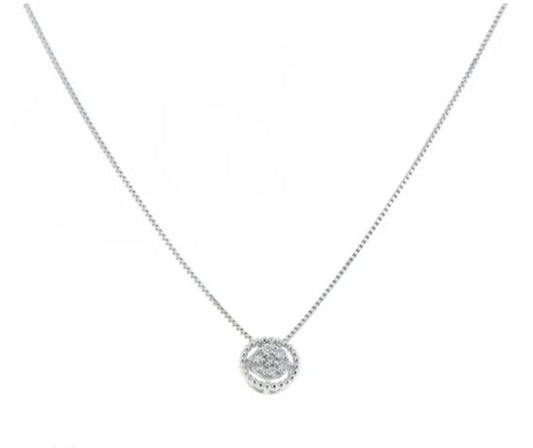 Collana Promesse Donna in Oro bianco 0.04 Ct CPovale
