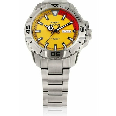 Orologio Sector Modello Legend Automatico Titanio Quadrante Giallo 100ATM Day Date Misura 43 mm Uomo R3223135002
